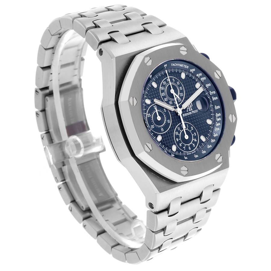Audemars Piguet Royal Oak Offshore Chronograph Blue Dial Steel Mens Watch 26237ST