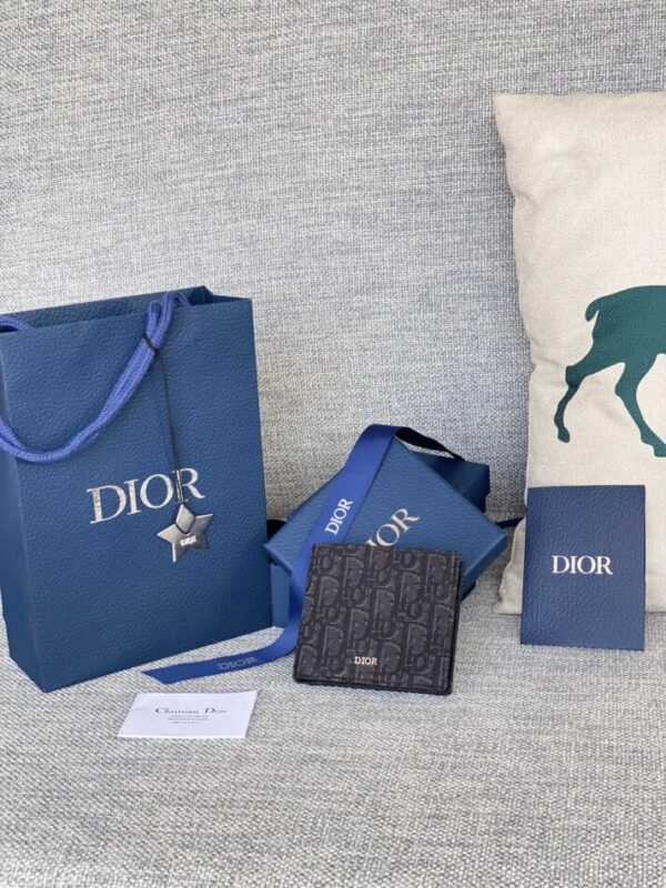 Replica Dior Jacquard Wallet Black