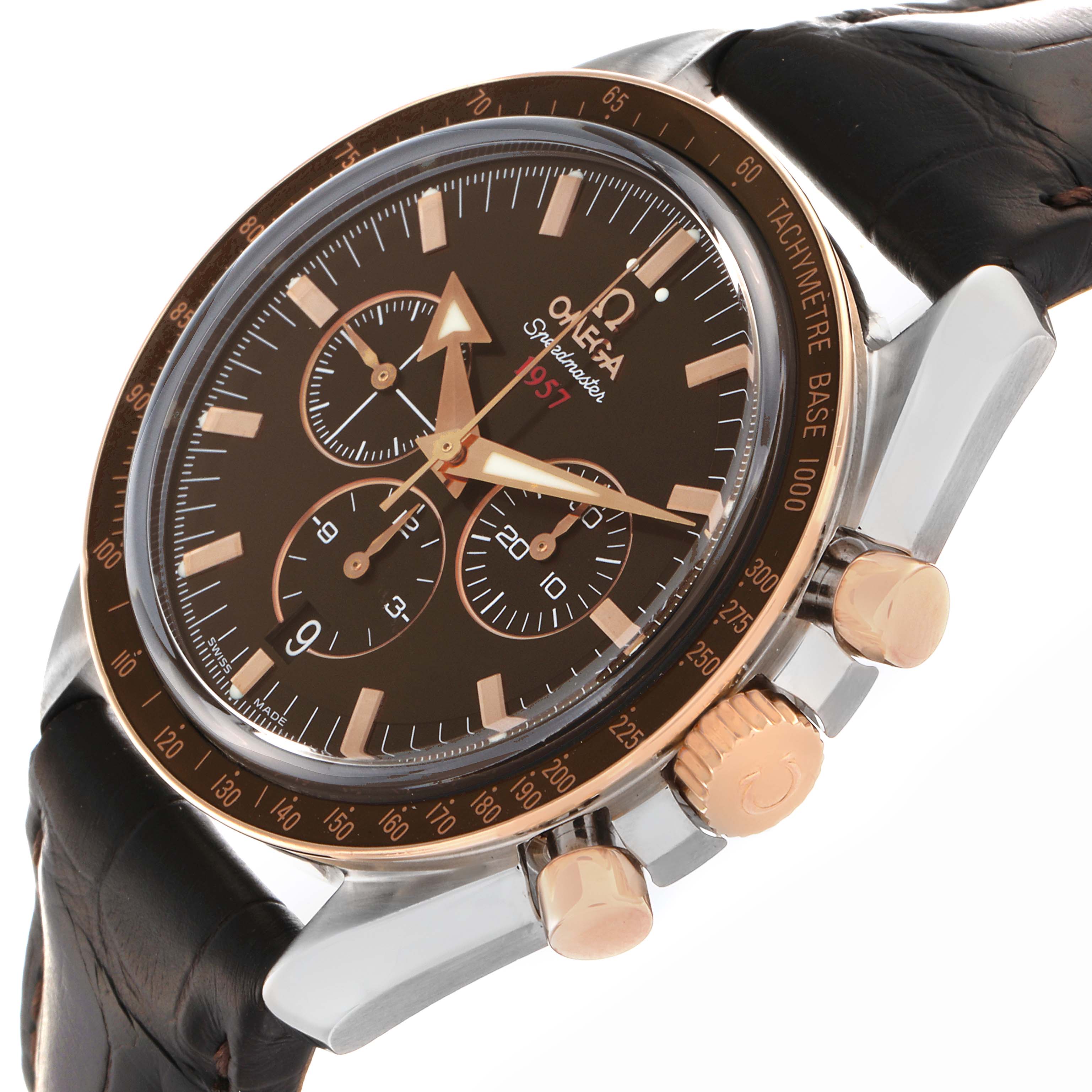 Omega Speedmaster Broad Arrow 1957 Steel Rose Gold Watch 42.0 MM 321.93.42.50.13.001