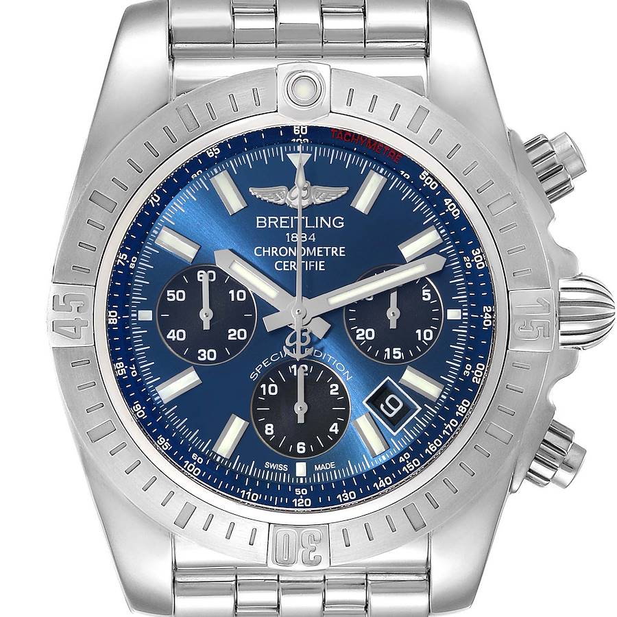 Breitling Chronomat Airbourne SE Blue Dial Steel Mens Watch AB0115