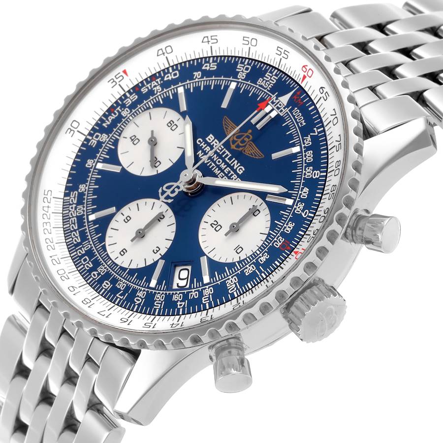 Breitling Navitimer 42mm Blue Dial Chronograph Steel Mens Watch A23322