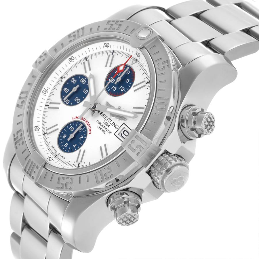 Breitling Avenger II White Dial Steel Mens Watch A13381