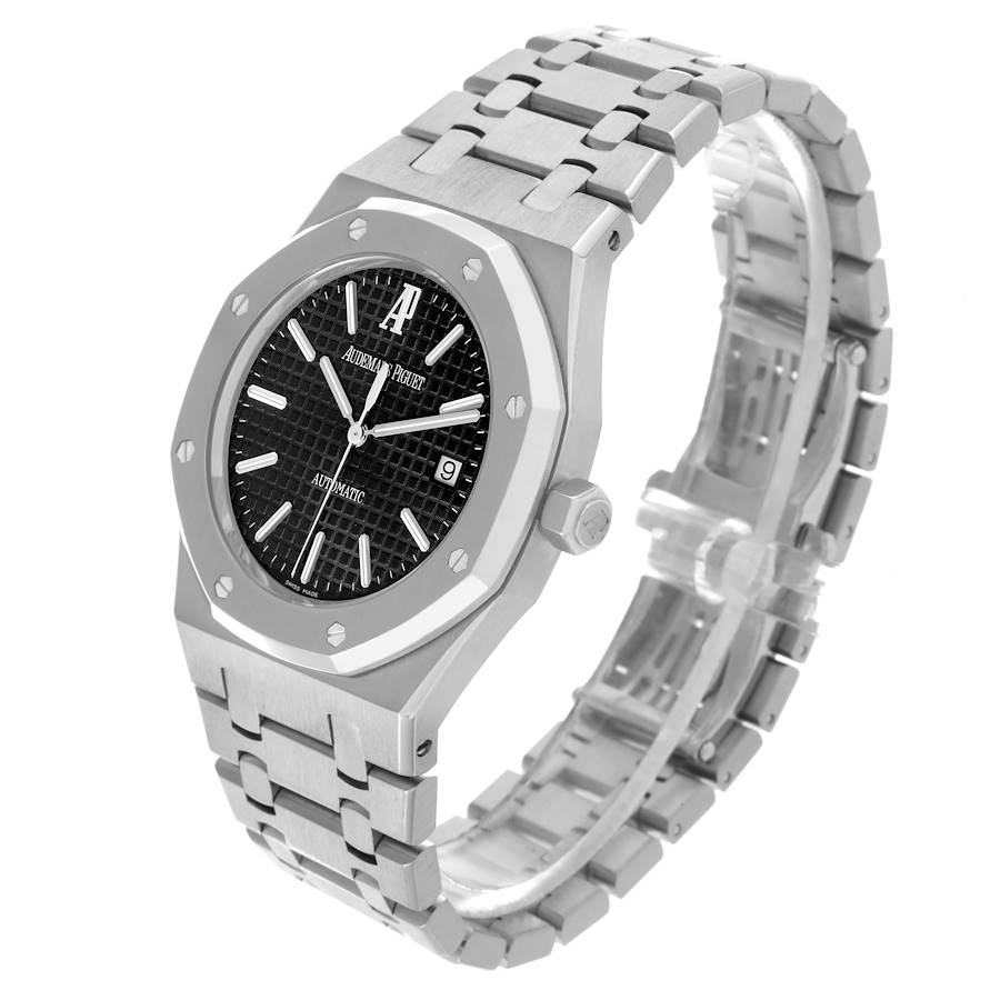 Audemars Piguet Royal Oak Black Dial Steel Mens Watch 15300ST