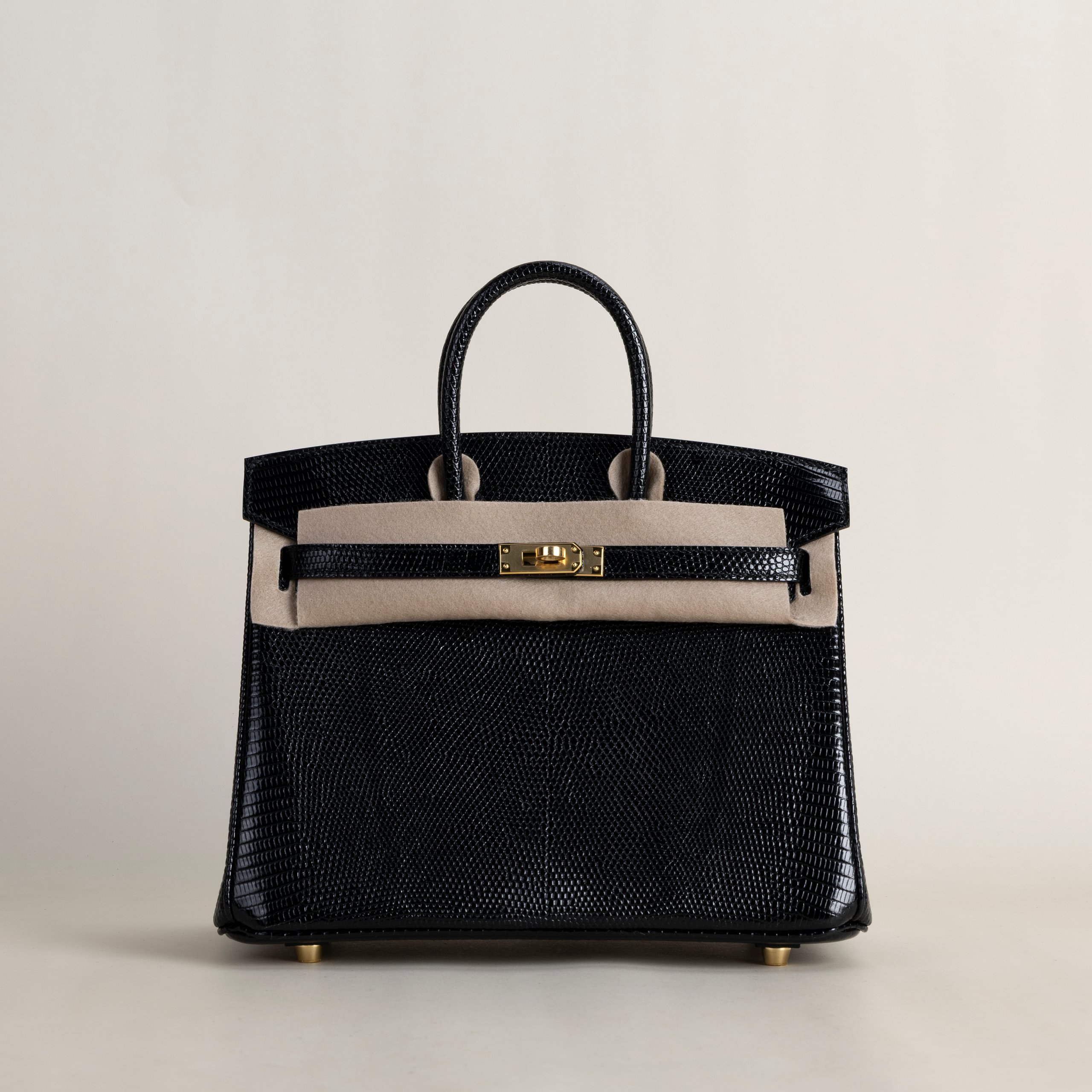 Birkin 25 lizard black GHW
