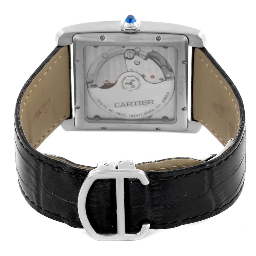 Cartier Tank MC Silver Dial Steel Mens Watch W5330003