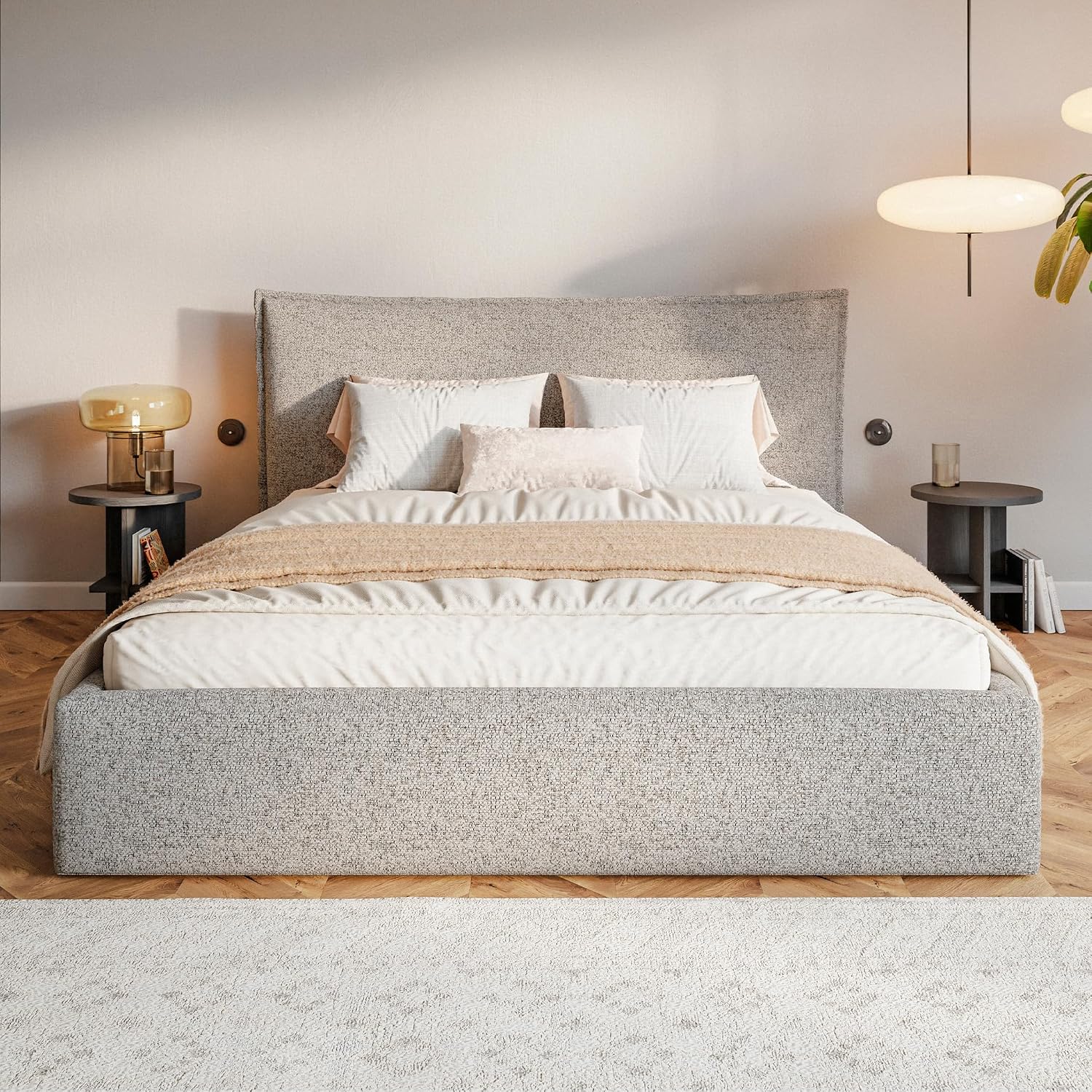 Upholstered Velvet Bed Frame with Storage
