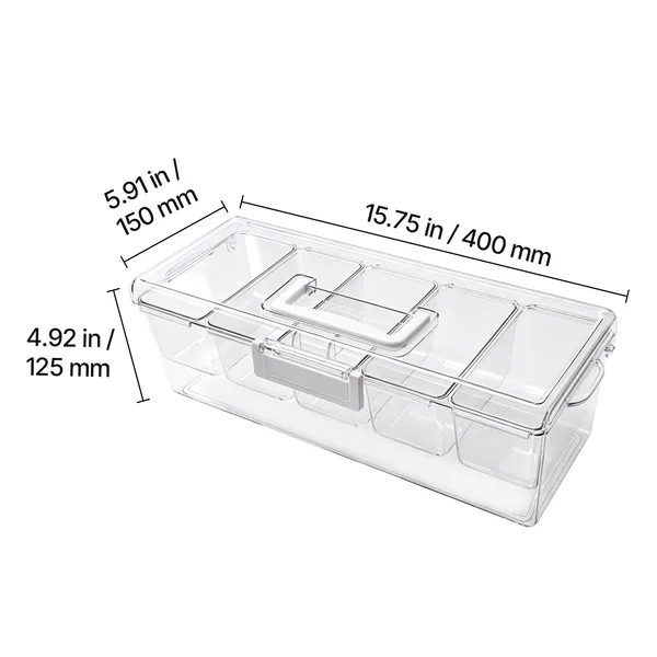 Chilled Condiment Server Caddy 5 Compartment Ice Cooled