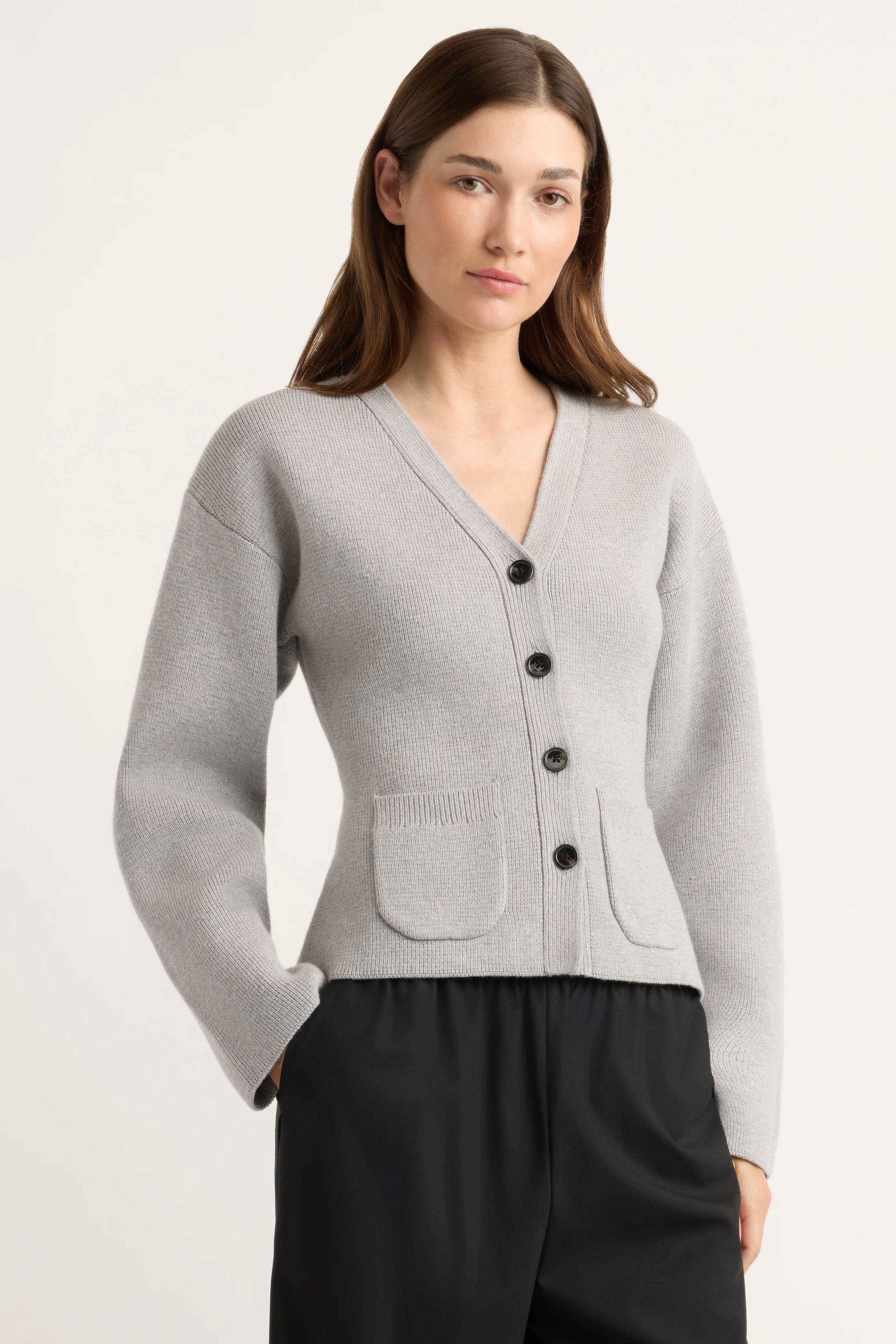 Elinor Organic Cotton-Wool V-Neck Cardigan