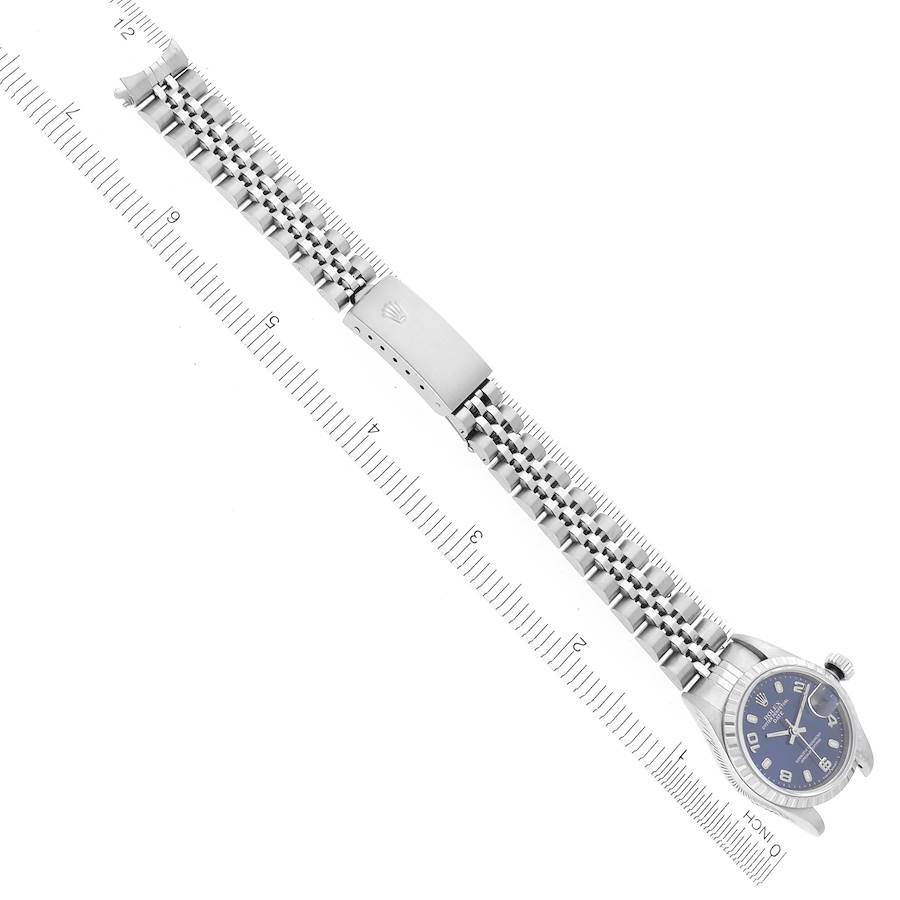 Rolex Date Blue Dial Jubilee Bracelet Steel Ladies Watch 79240 Papers