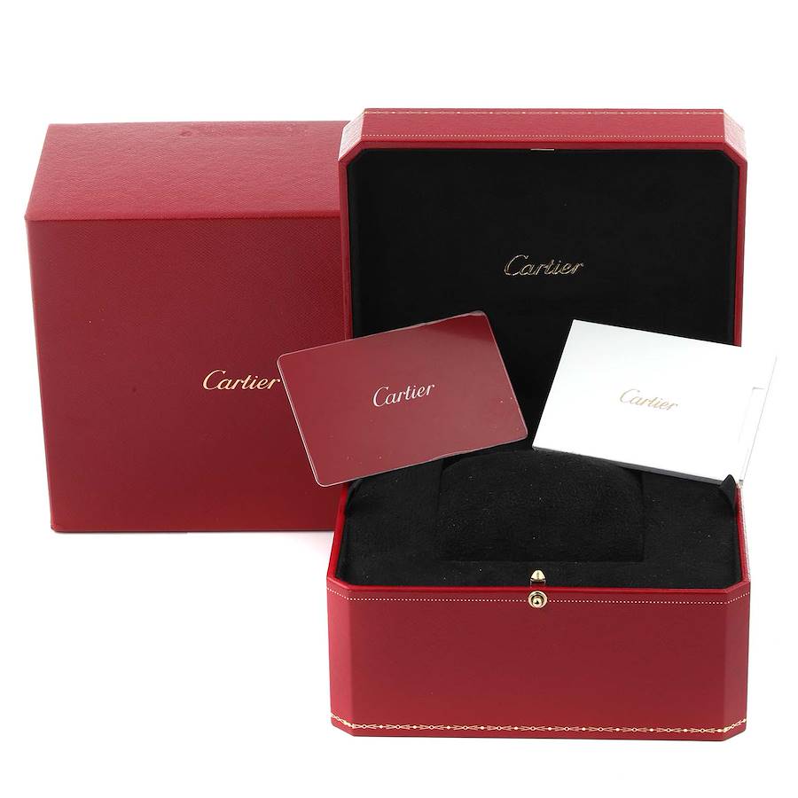 Cartier Coussin White Gold Diamond Blue Strap Ladies Watch WJSC0002