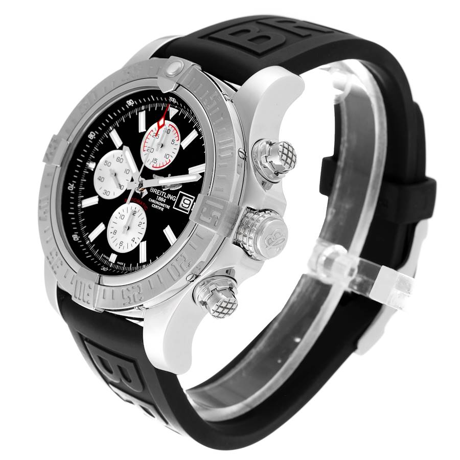 Breitling Super Avenger II Black Dial Steel Mens Watch A13371