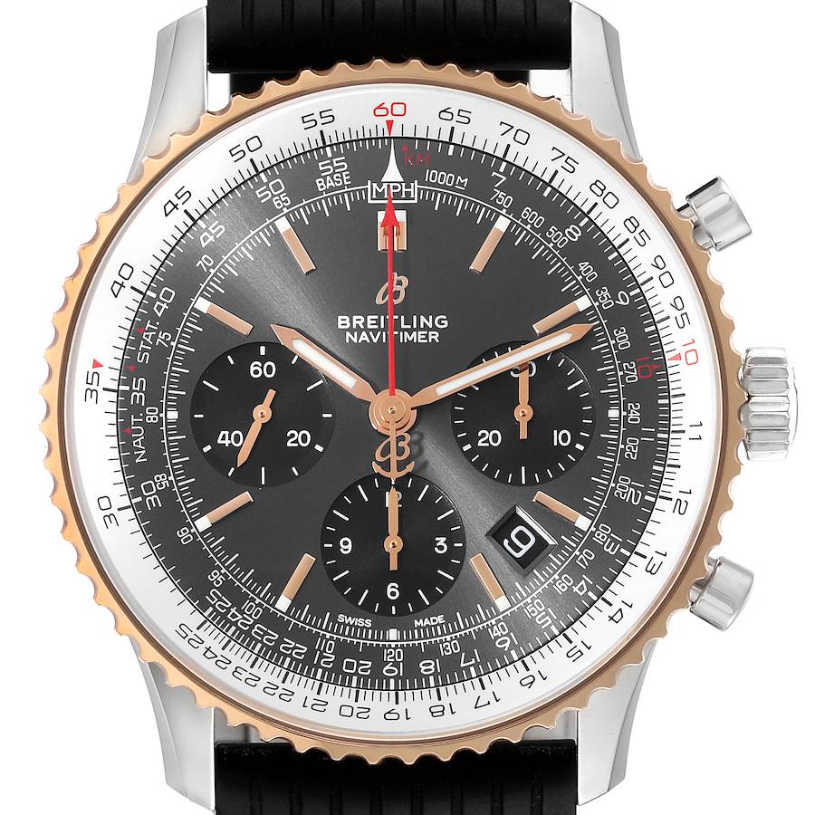 Breitling Navitimer 01 Grey Dial Steel Rose Gold Mens Watch UB0121