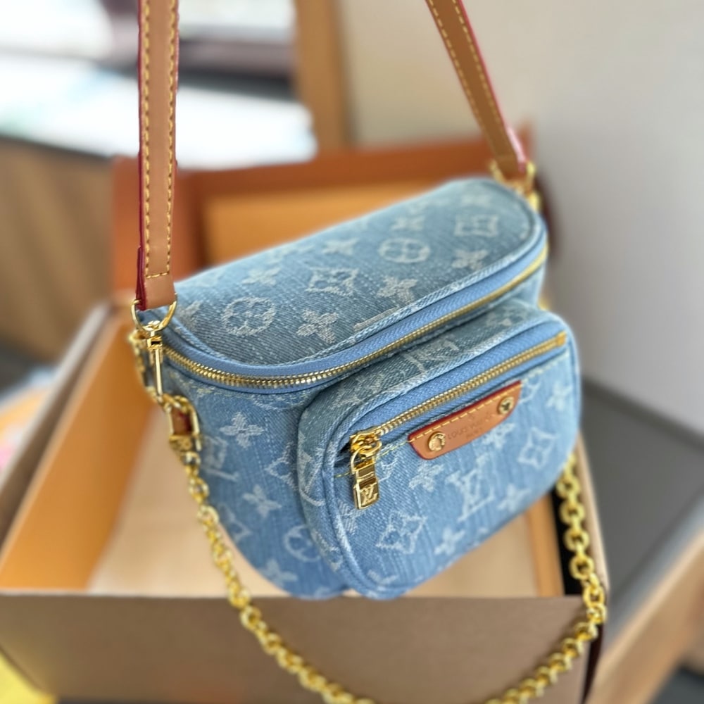 Louis Vuitton Mini Bumbag Monogram Canvas Sky Blue 17Cm M83353