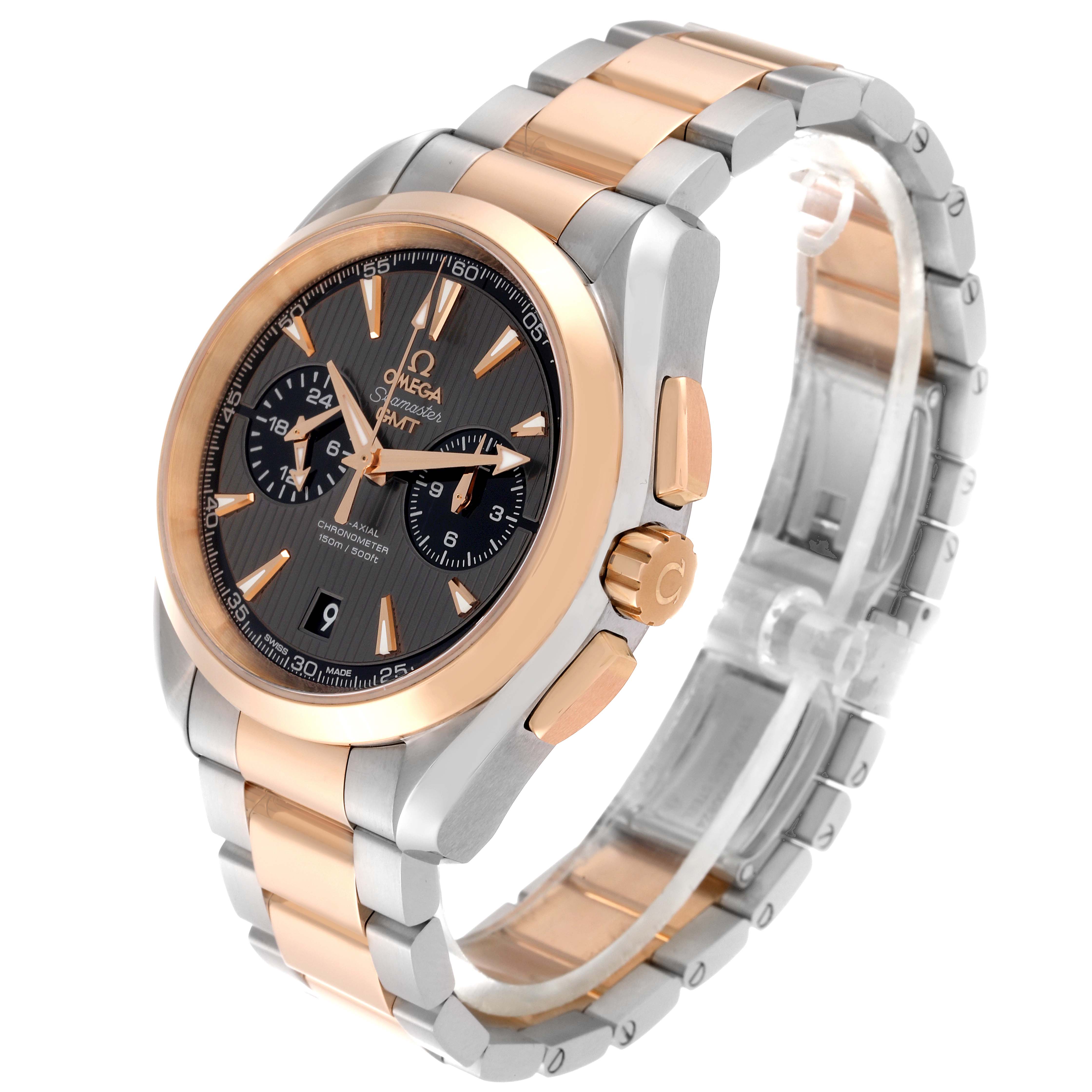 Omega Aqua Terra GMT Steel Rose Gold Mens Watch 43.0 MM 231.20.43.52.06.001