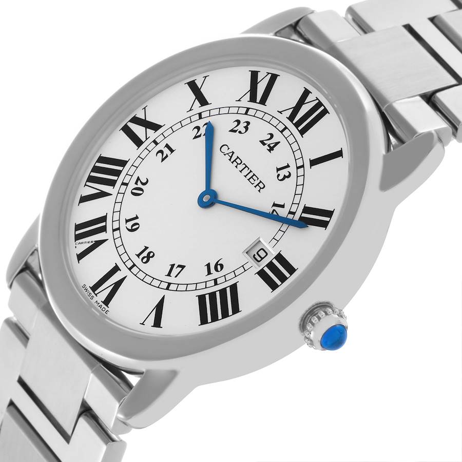 Cartier Ronde Solo Large 36mm Silver Dial Steel Mens Watch W6701005