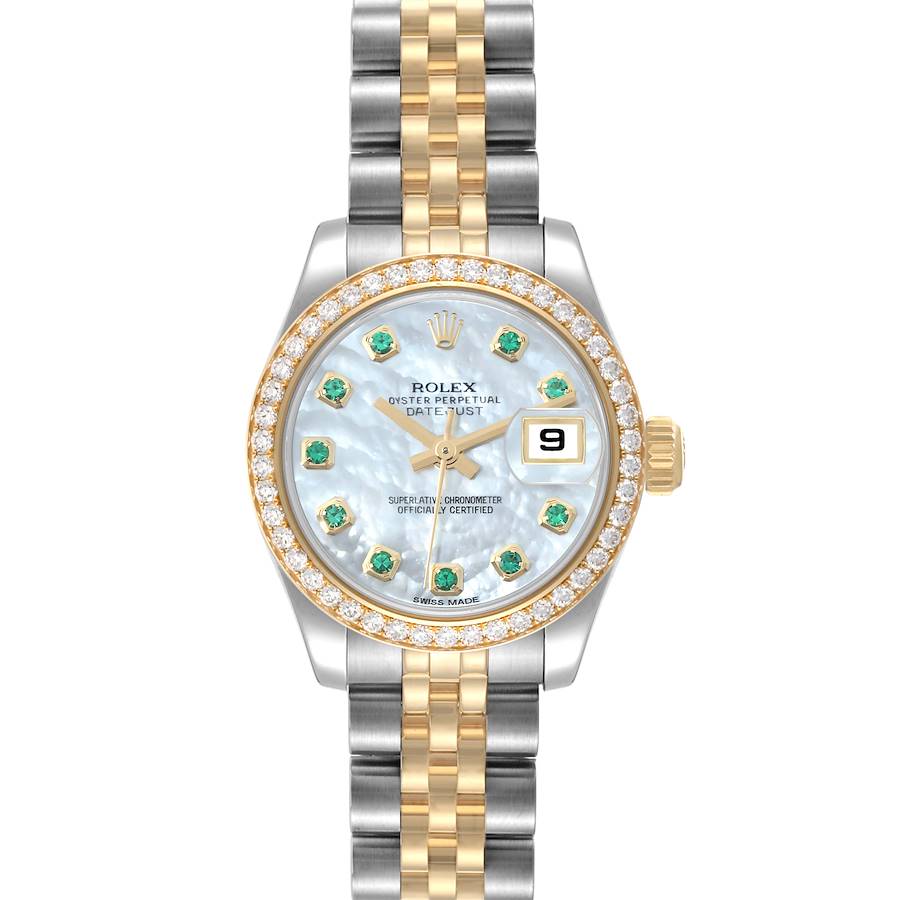 Rolex Datejust 26 Steel Yellow Gold Mother of Pearl Diamond Ladies Watch 179383