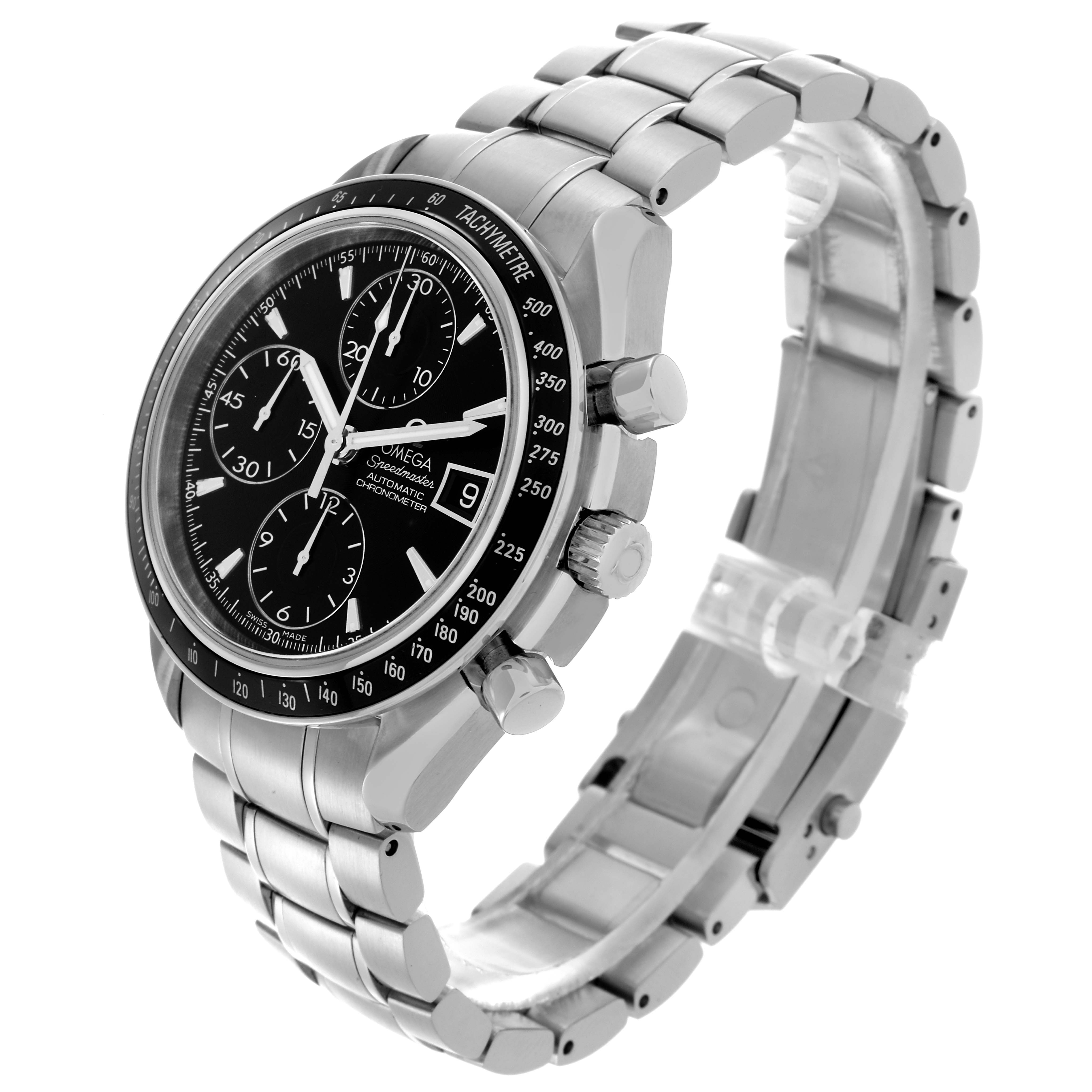 Omega Speedmaster Date Black Dial Steel Mens Watch 40.0 MM 3210.50.00 Card