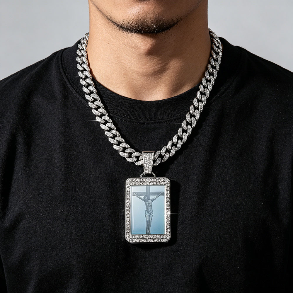 Iced Out Jesus Crucifix Cuban Link Necklace ✨ Divine Redemption & Spiritual Protection Talisman