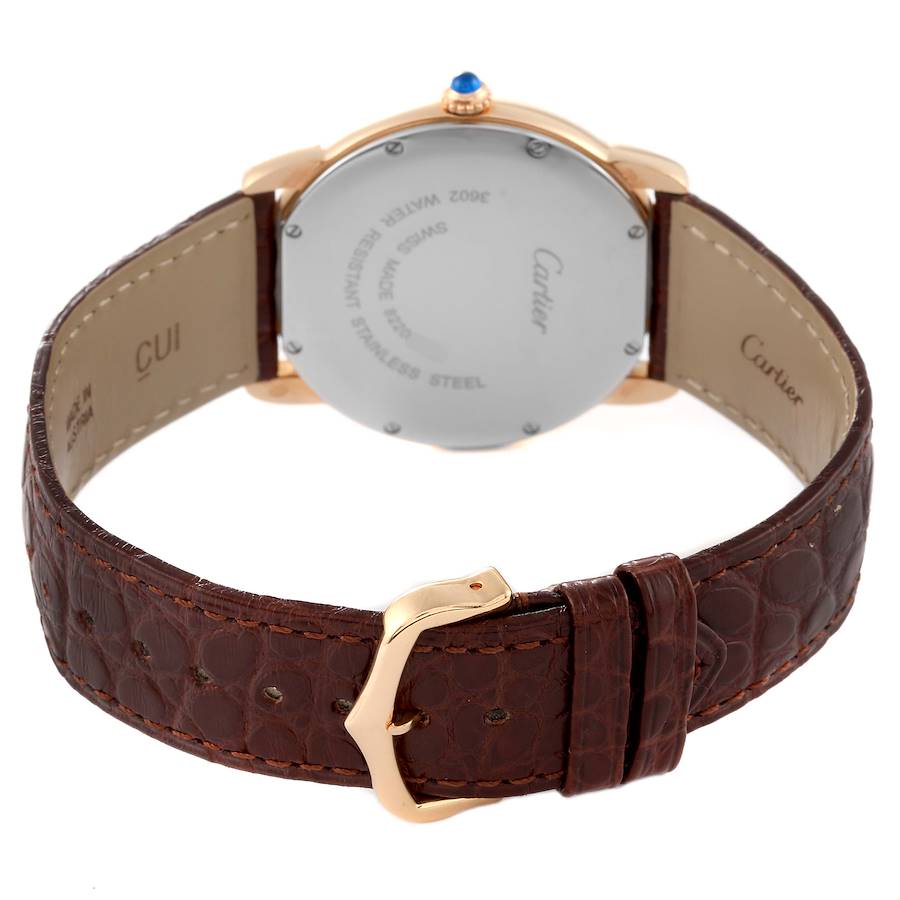 Cartier Ronde Solo Large Rose Gold Steel Mens Watch W6701008 Card
