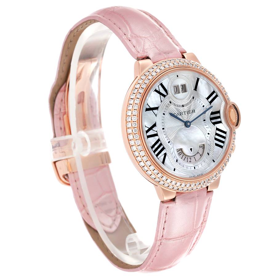 Cartier Ballon Bleu Mother of Pearl Rose Gold Diamond Watch WE902018