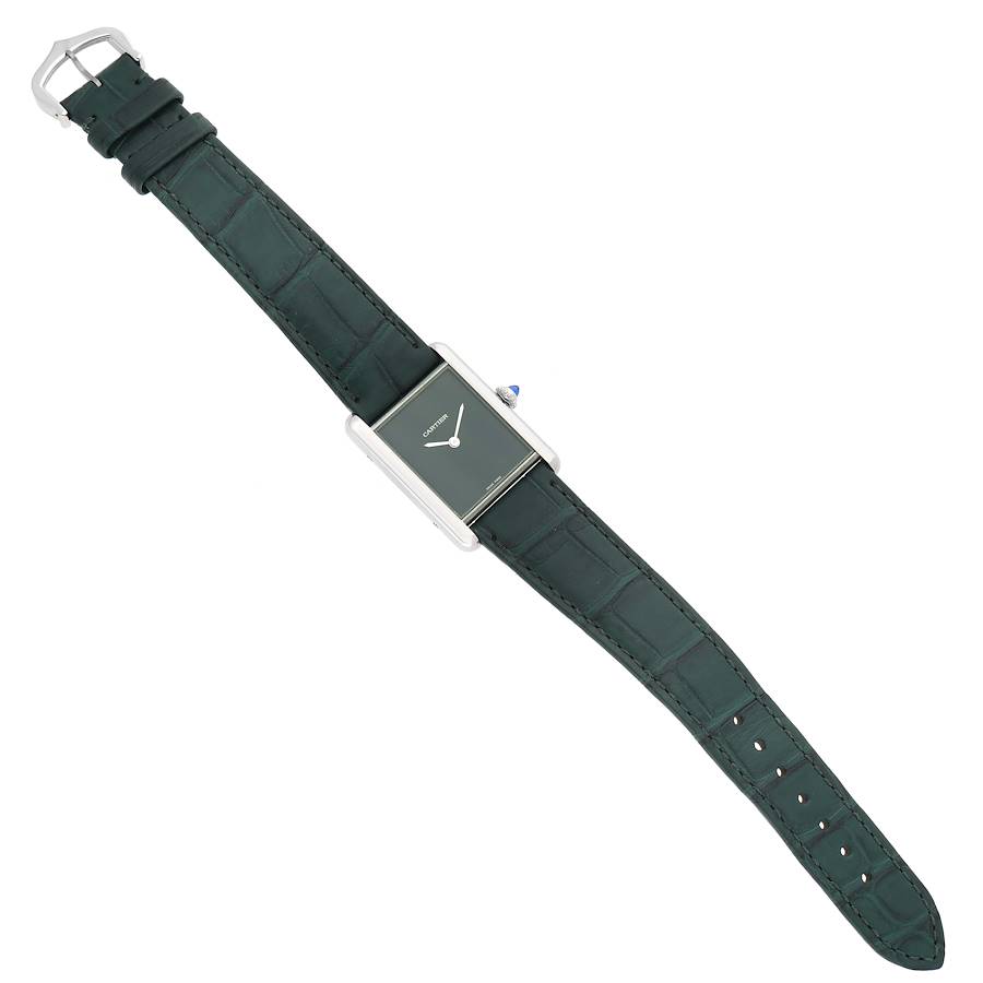 Cartier Tank Must Large Steel Green Dial Ladies Watch WSTA0056 Card