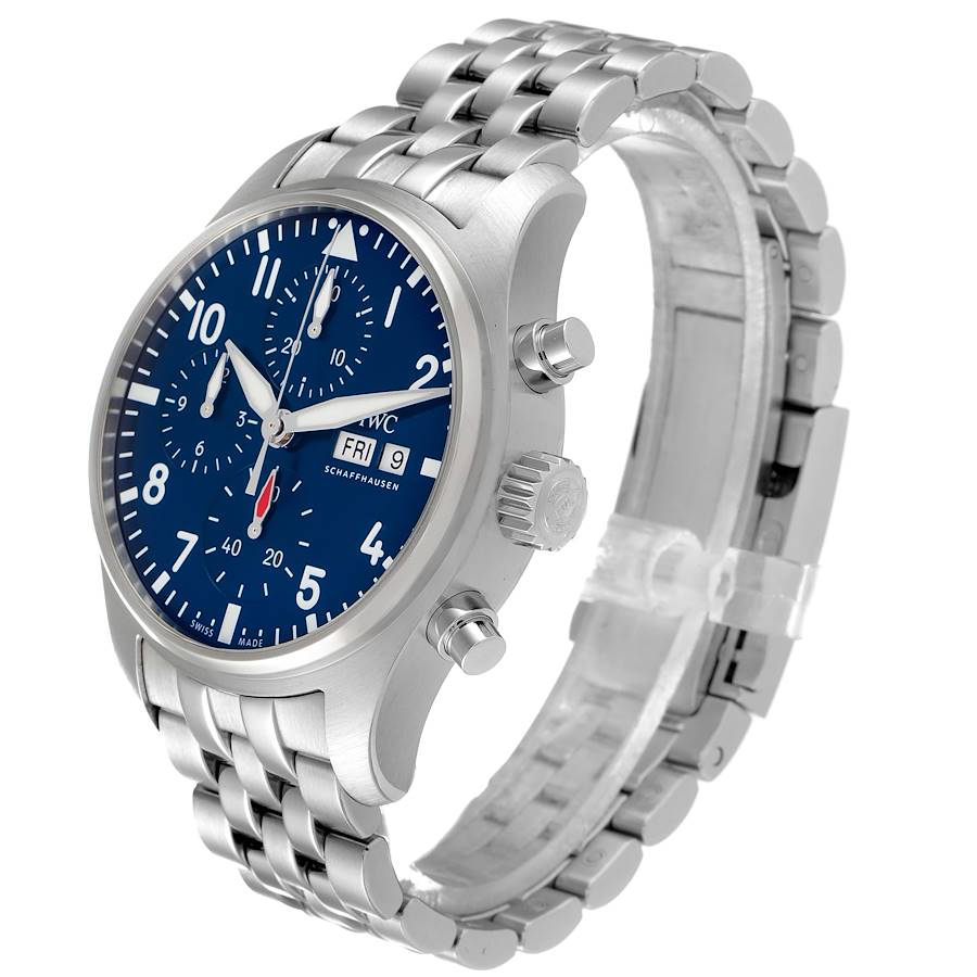 IWC Pilot 41mm Blue Dial Chronograph Steel Mens Watch IW388102