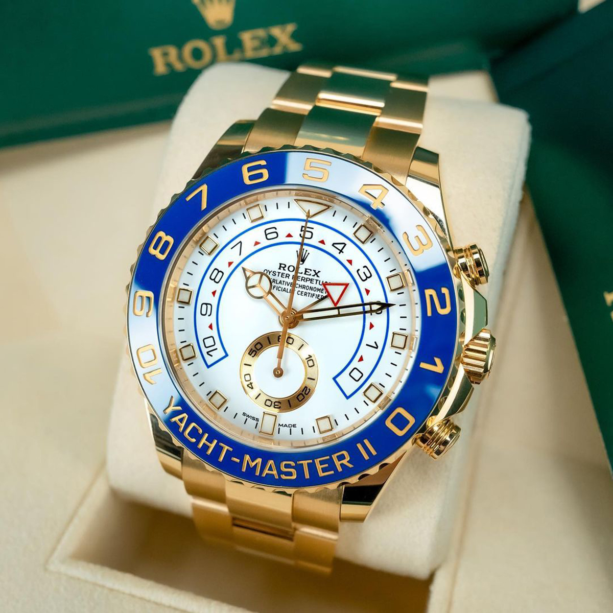 ??Limited Time Offer-Rolex Yacht-Master II Yellow Gold m116688-0002 Mercedes-Benz hour hand /Rose Gold m116681-0002/ m116680-0002 44mm Unworn