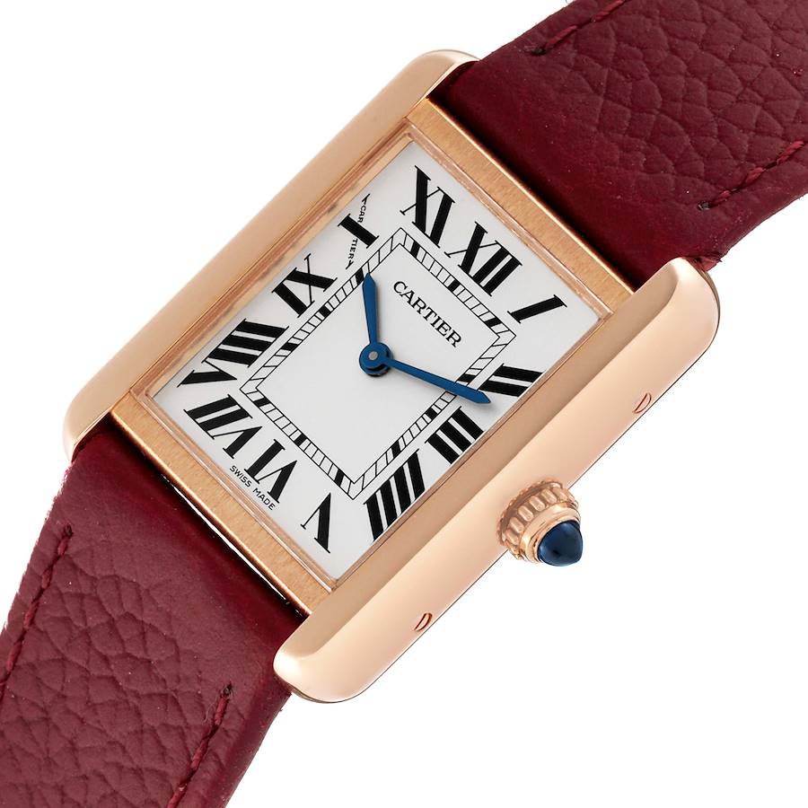 Cartier Tank Solo Silver Dial Rose Gold Steel Ladies Watch W5200024