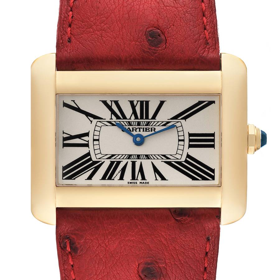 Cartier Tank Divan Large Silver Dial Yellow Gold Ladies Watch W6300556