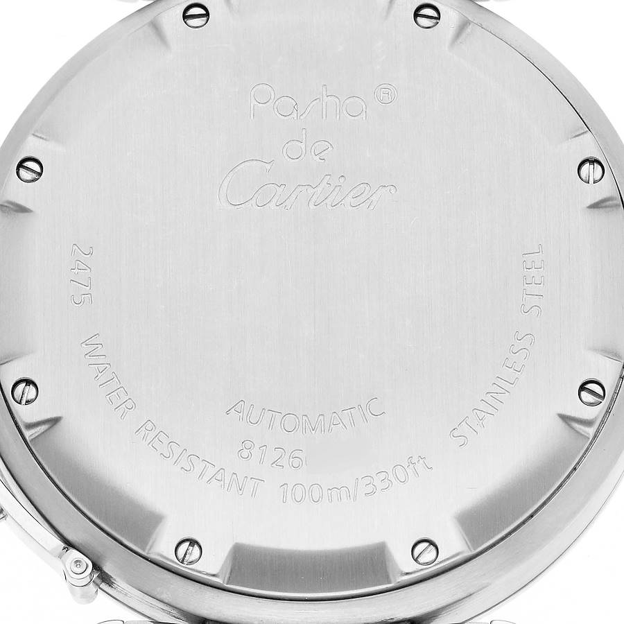 Cartier Pasha C Big Date Midsize Steel White Dial Mens Watch W31055M7