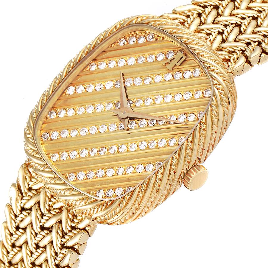 Audemars Piguet 18k Yellow Gold Diamond Dial Cocktail Ladies Watch
