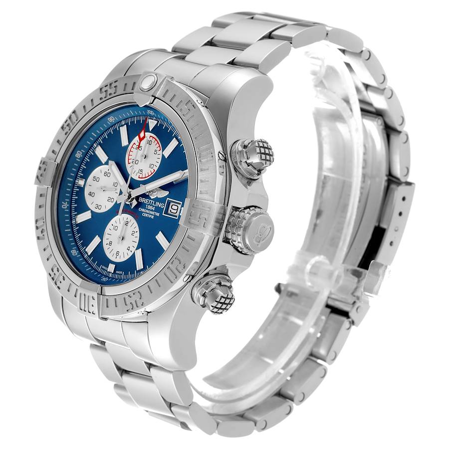 Breitling Aeromarine Super Avenger Blue Dial Steel Mens Watch A13371