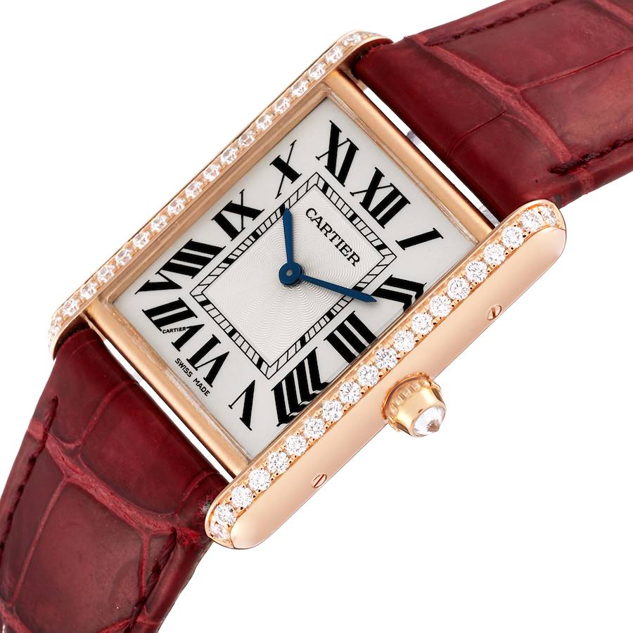 Cartier Tank Louis Rose Gold Diamond Ladies Watch WJTA0014