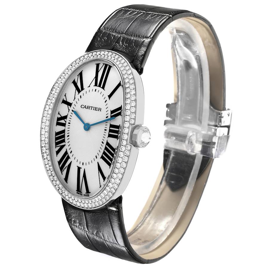 Cartier Baignoire Large White Gold Diamond Ladies Watch WB520009