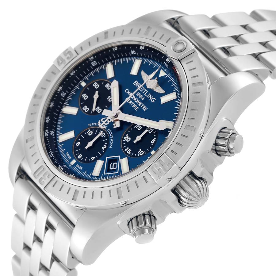Breitling Chronomat Airbourne SE Blue Dial Steel Mens Watch AB0115