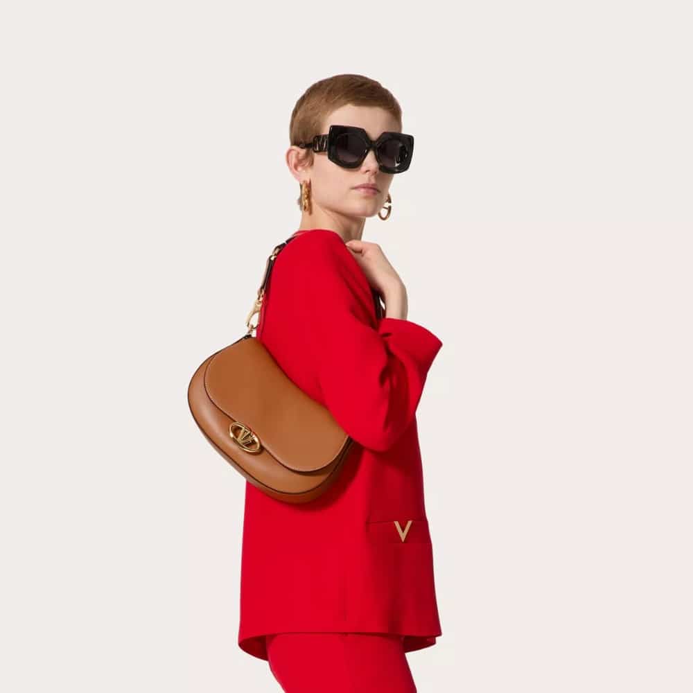 Valentino Garavani Ohval Shoulder Bag Almond 28Cm 5W2B0N88Cvc Kel