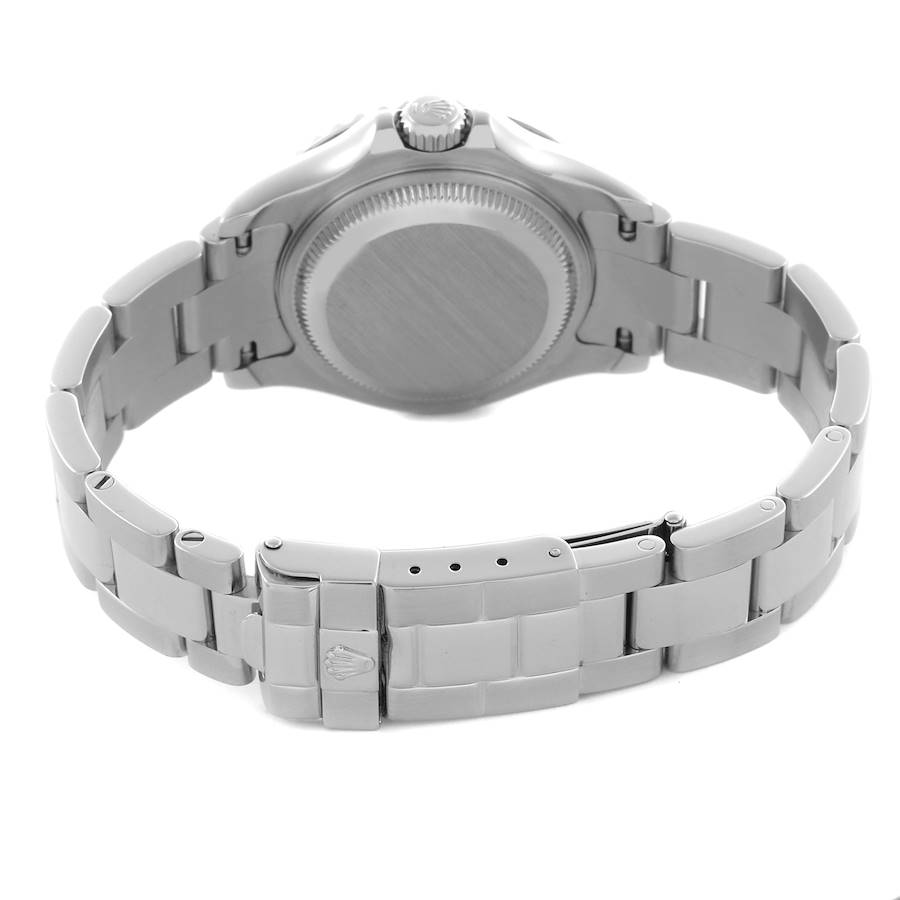 Rolex Yachtmaster 29 Steel Platinum Dial Bezel Ladies Watch 169622