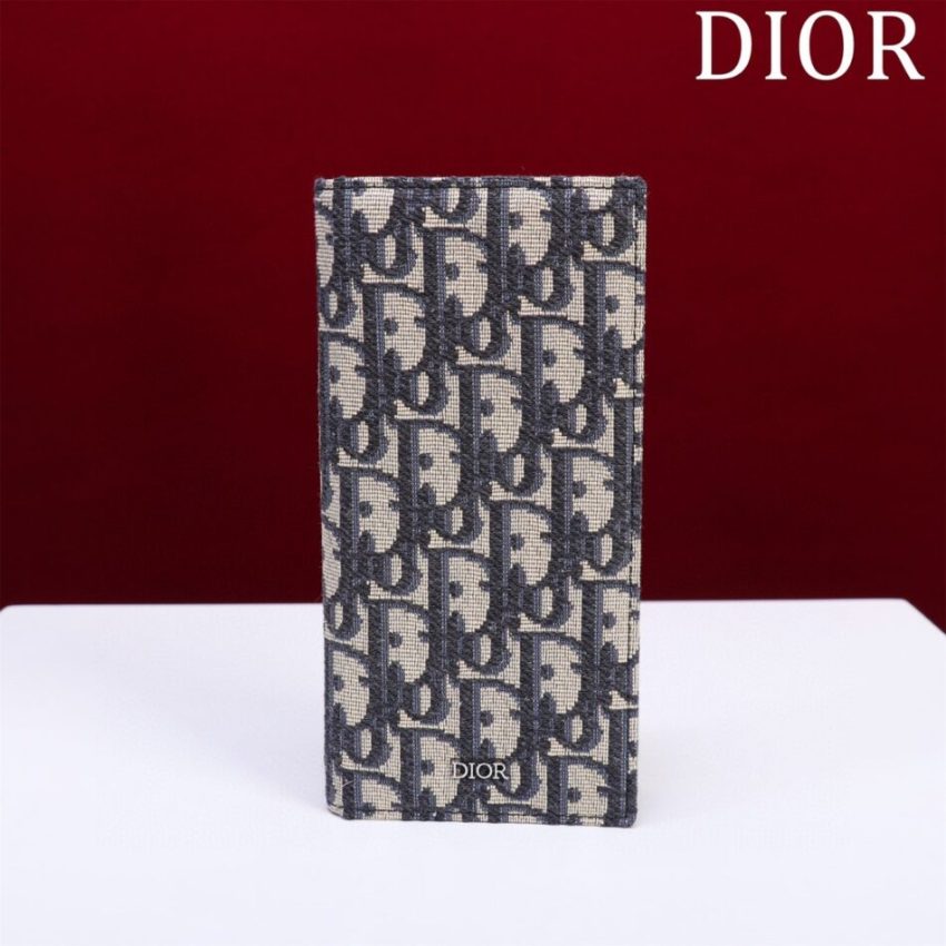 Replica Dior Long Jacquard Wallet White