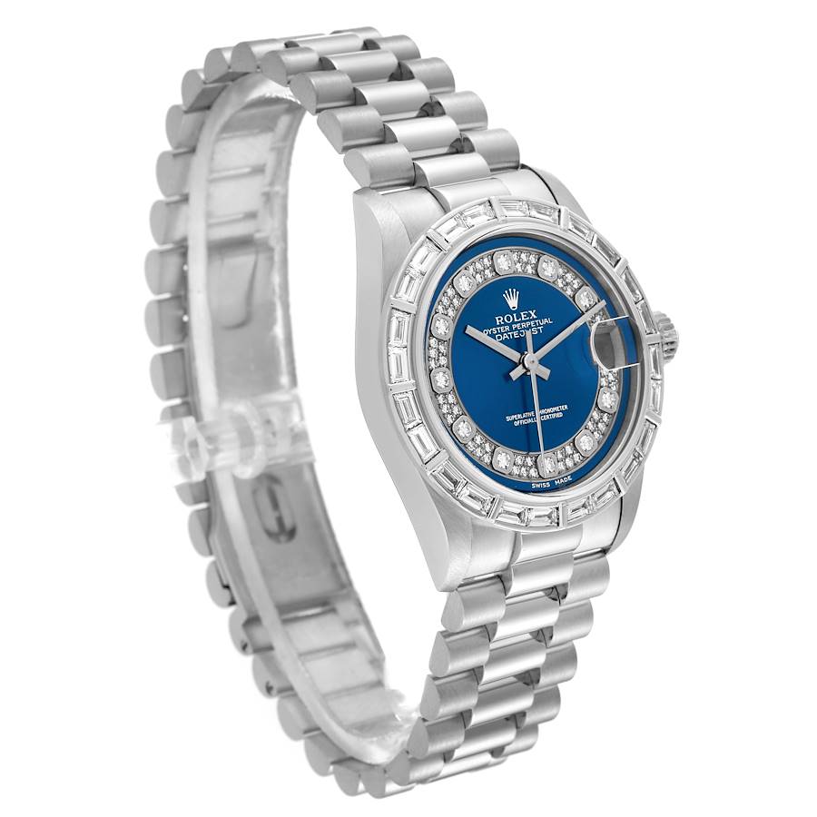 Rolex President Midsize Platinum Myriad Diamond Ladies Watch 78266