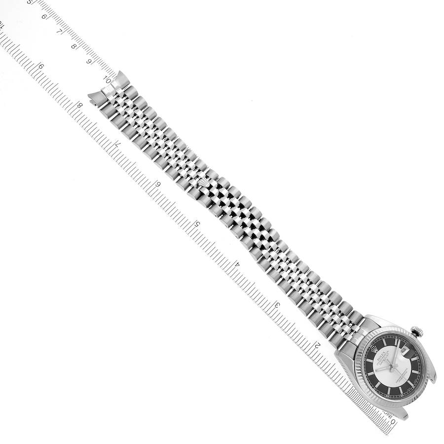 Rolex Datejust Steel White Gold Tuxedo Dial Mens Watch 116234