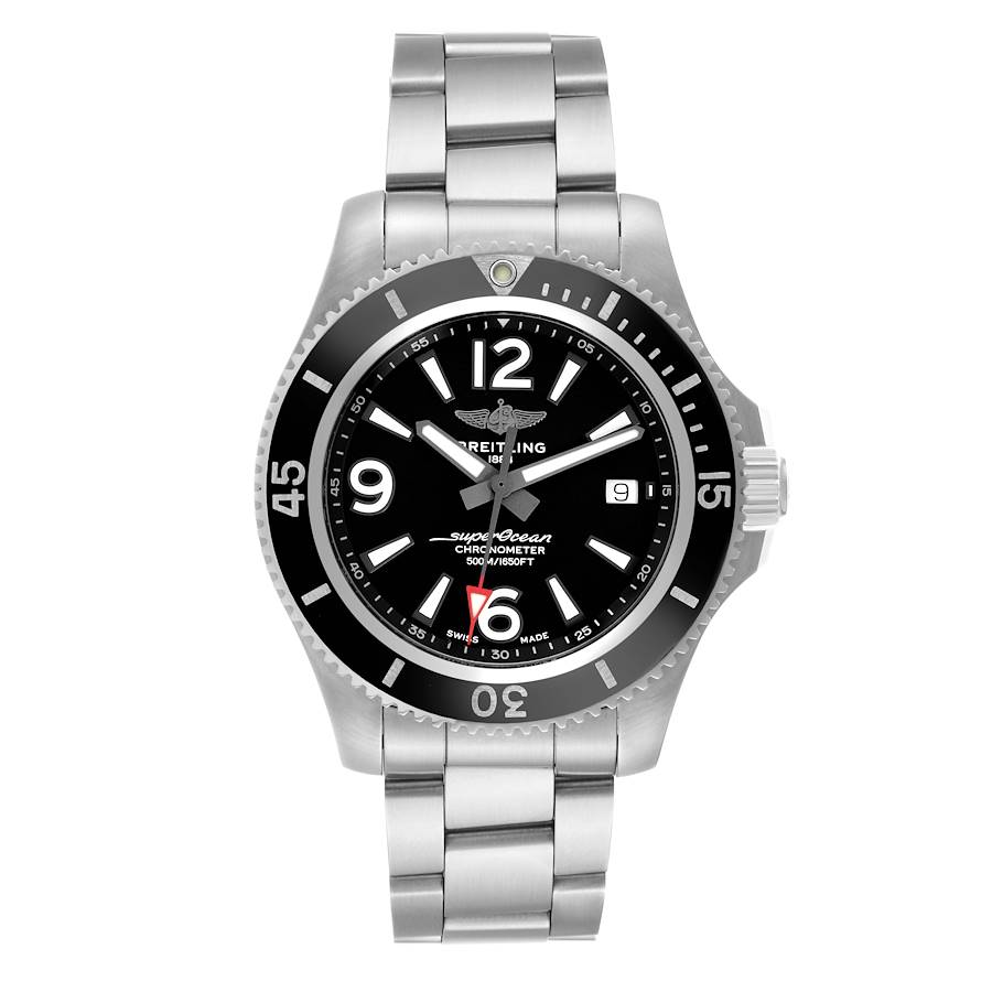 Breitling Superocean 42 Black Dial Steel Mens Watch A17366