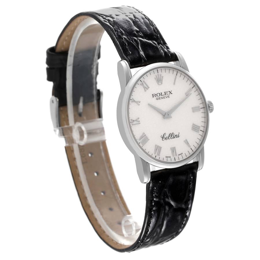Rolex Cellini Classic White Gold Ivory Anniversary Dial Mens Watch 5116 Card