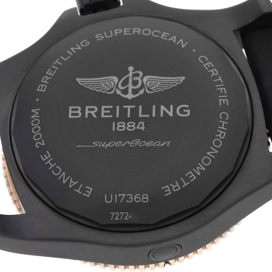 Breitling Superocean II Black Steel Rose Gold Mens Watch U17368