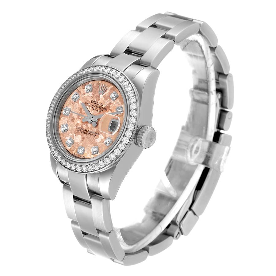 Rolex Datejust Steel Pink Gold Crystal Diamond Ladies Watch 179384