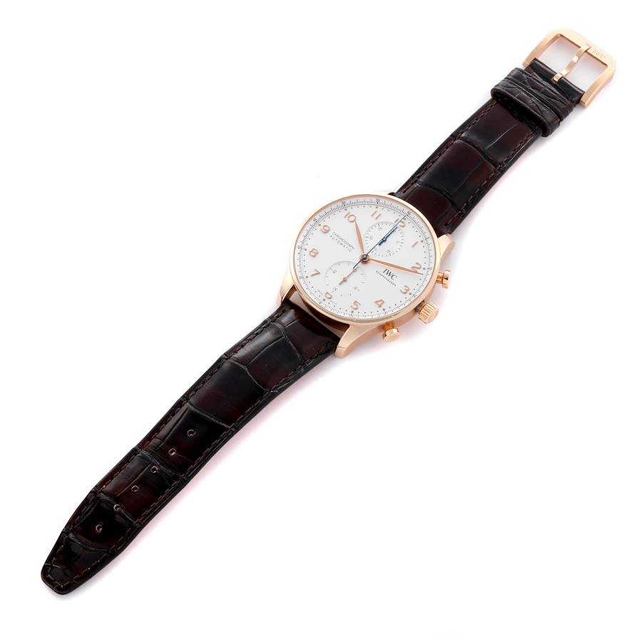 IWC Portuguese Chronograph Rose Gold Silver Dial Mens Watch IW371611