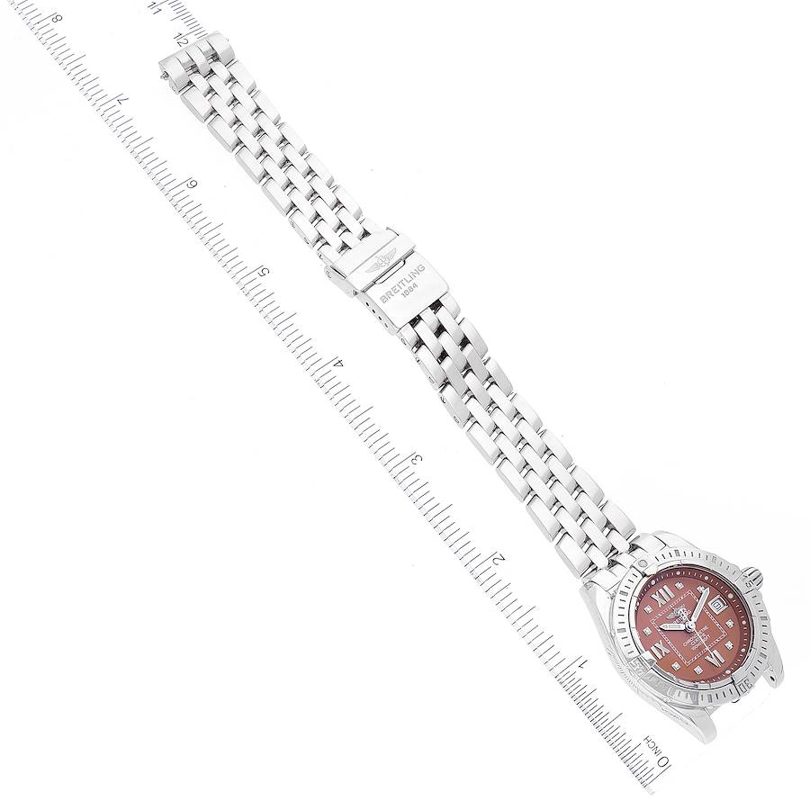 Breitling Galactic Bronze Diamond Dial Steel Ladies Watch A71356
