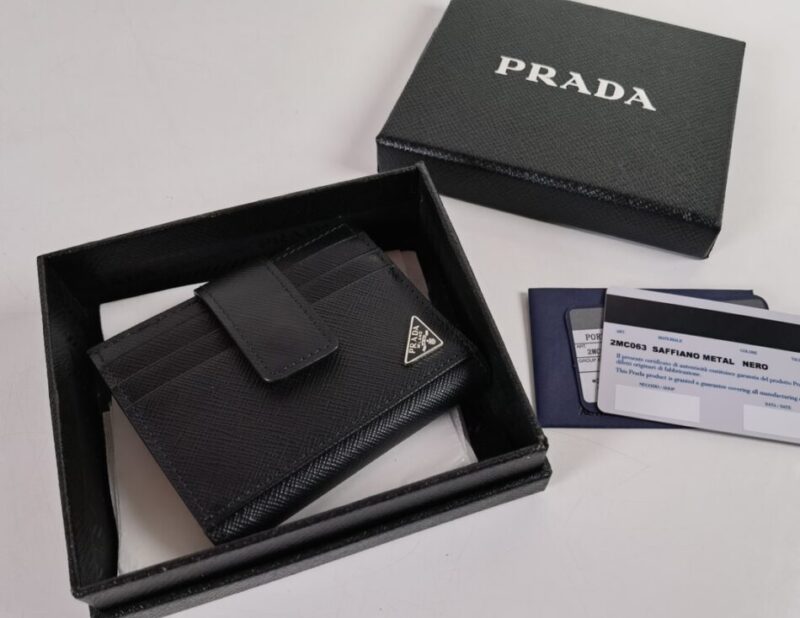 Replica Prada Saffiano Two Fold Wallet Silver