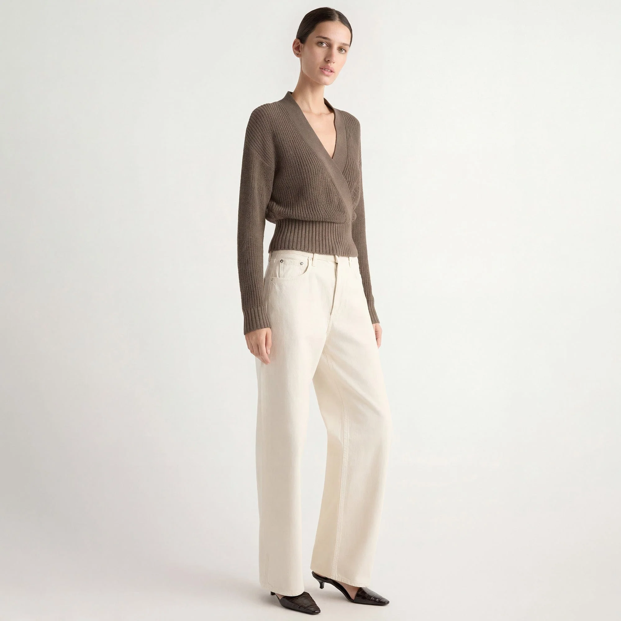 Maren Cropped V-Neck Sweater