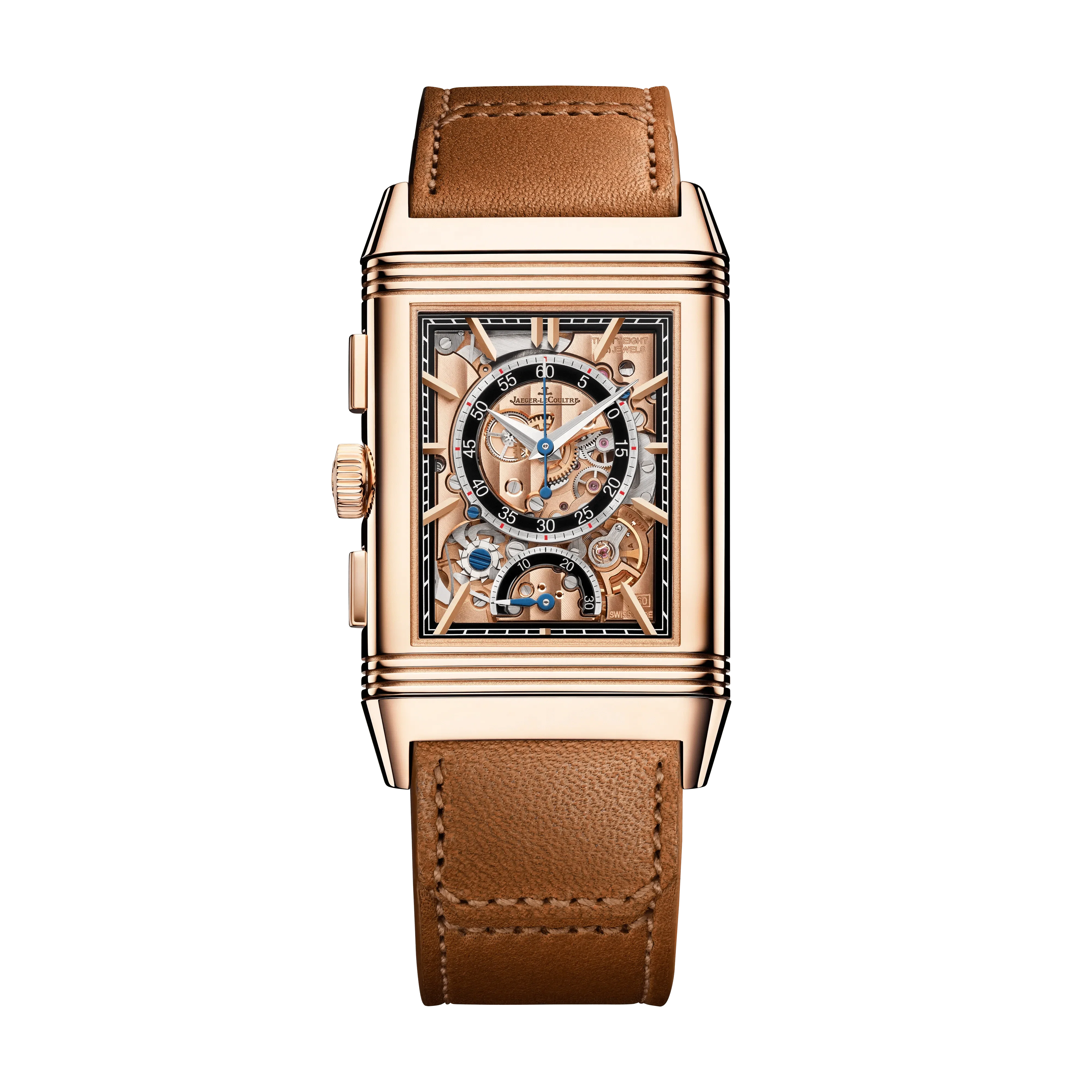 Pink Gold Reverso Tribute Chronograph Manual Winding Men&rsquo;s Watch Q389256J