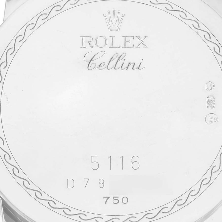 Rolex Cellini Classic White Gold Ivory Anniversary Dial Mens Watch 5116 Card